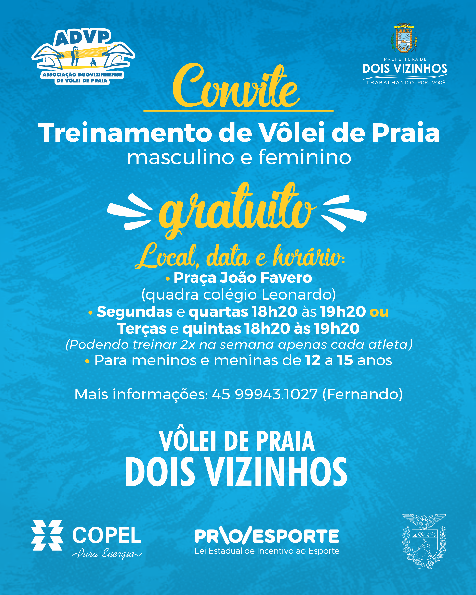 CONVITE À COMUNIDADE – TREINAMENTO DE VÔLEI DE PRAIA